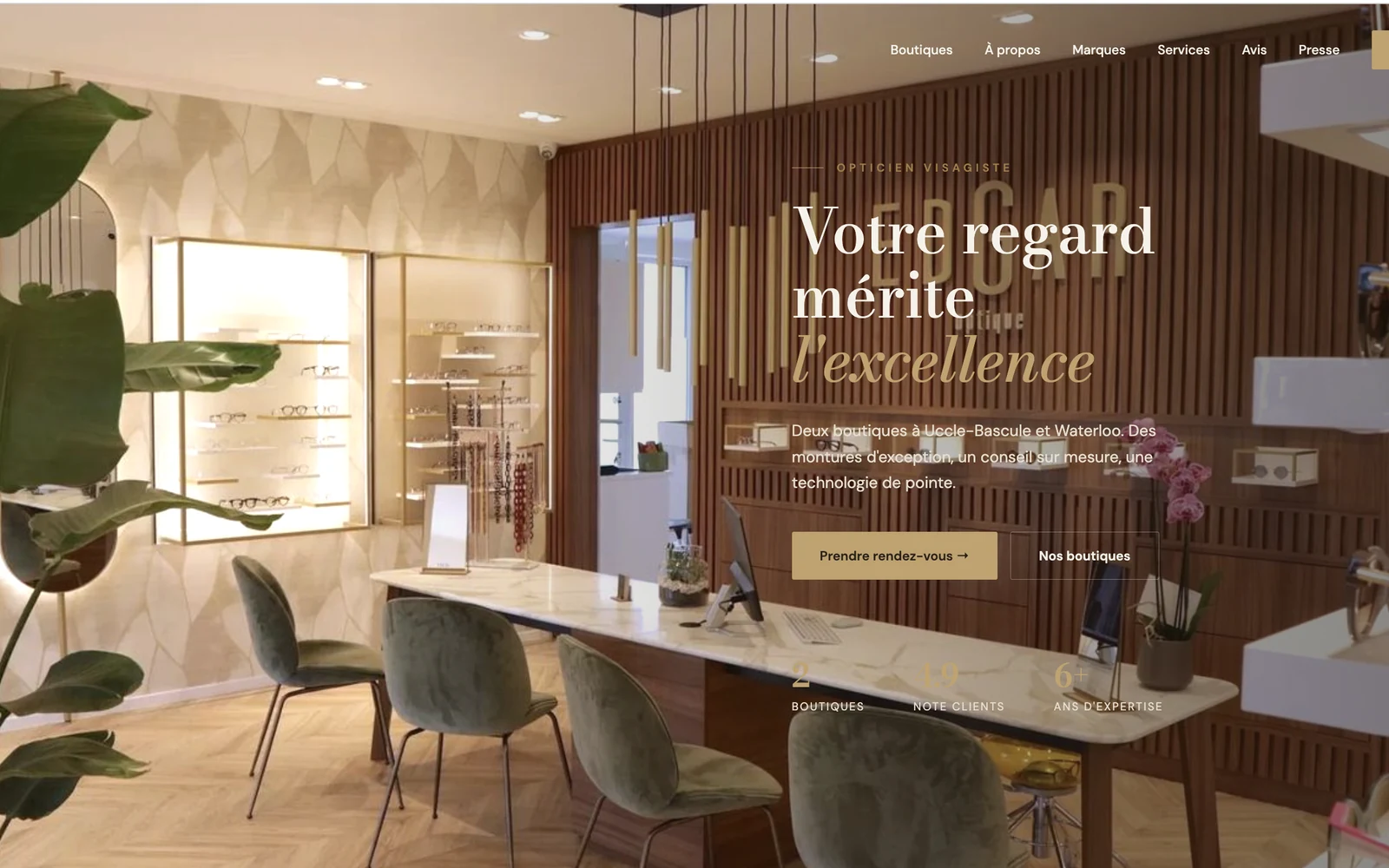 Nouveau site internet d'EDGAR Optique, opticien à Uccle et Waterloo, conçu par Anima Agency